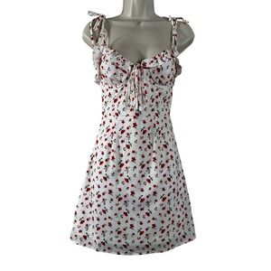 Princess Polly Women's Dress White Floral Lined Sleeveless‎ Milkmaid Mini Size 2